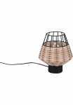 REALITY Leuchten REALITY Ap&scaron;vietimas Stalo &scaron;viestuvas &raquo;Borka&laquo; E27 1 Stk. warmwei&szlig; - kaltwei&szlig; Boho stalinis &scaron;viestuvas i&scaron; Rattan exkl 1xE27 max 40W Schnurschalter &Oslash; 17cm