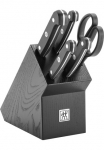 Zwilling Stovas peiliams &raquo;Gourmet&laquo; 6 Stk. Stovas peiliams su 4 Messern + 1 Žirklės Buche Sonderschmelze juoda spalva