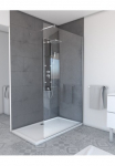Marwell Walk-in-Dusche su verchromten Wandprofil