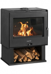 krosnelė &raquo;Heathus &raquo;B 57&laquo; su Holzfach&laquo; Holzscheite iki 50 cm su Holzfach im skandinavischen Design