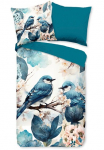 PURE luxury collection Patalynės užvalkalai &raquo;Zari&laquo; 2 Stk. Mikrofaser 135x200 2 vnt. Wendeoptik Vogel gėlės Blau Weiss