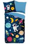 PURE luxury collection Vaiki&scaron;ka patalynė &raquo;Planets&laquo; 2 Stk. 135x200 Pflegeleicht Užtrauktukas Wende Kind Junge Weltall Blau