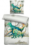 Biberna Vaiki&scaron;ka patalynė &raquo;Dinos&laquo; 2 Stk. 135/200+80/80 cm atmungsaktiv 100% medvilnė Užtrauktukas