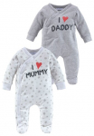 KIDSWORLD Schlafoverall &raquo;2er Schlafoveralls: I love Mummy / I love Daddy&laquo; Rinkinys 2 2 Stk. i&scaron; ekologi&scaron;kės medvilnės Baby-Overalls