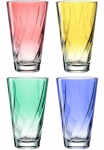LEONARDO Stiklinių rinkinys &raquo;Trinkglas TWIST 300 ml farbig sortiert 4er-Set&laquo; Auk&scaron;tas puodelis sp&uuml;lmaschinengeeignet