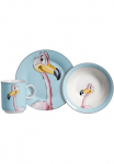 Ritzenhoff & Breker Vaiki&scaron;kų indų rinkinys &raquo;Happy Zoo Flo&laquo; su Flamingo-Dekor 3 Teile dėl 1 Person