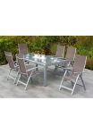 MERXX Garten-Essgruppe &raquo;Carrara&laquo; 6x Fotelis 1x stalas 190x100x755 cm 7 Stk. dalys