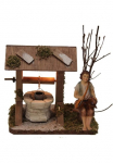 Alfred Kolbe Krippen-Zubeh&ouml;r &raquo;Brunnen su Ap&scaron;vietimas ir figurėlė Hirte sitzend Weihnachtsdeko&laquo;