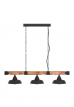 EGLO &Scaron;viestuvas &raquo;OLDBURY H&auml;ngelampe Stahl ir mediena E27 IP20 Esszimmerlampe Lampe&laquo; E27 1 Stk. Pakabinamas &scaron;viestuvas vintažinio stiliaus L118 x B26 x 110cm juoda spalva braun 3X60W exkl.