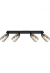 GLOBO LIGHTING Lubinis &scaron;viestuvas &raquo;HADERA&laquo; E27 1 Stk. Strahler/Glas rauchfarben/Wohnzimmer/Flur/LxBxH: 670x90x215mm