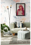 living walls Fototapetas &raquo;Blumentapete&laquo; gemustert | matinis | neutral glatt fototapetas Floral Libelle Tapeten Wohnzimmer miegamojo kambario baldai K&uuml;che Design