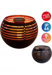 n&auml;ve LED lauko stalo lempa &raquo;Solar-Tischleuchte&laquo; LED-Modul 1 Stk. Warmwei&szlig; Flammeneffekt Schiebeschalter Eisen/Kunststoff schwarz/gold