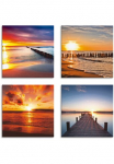 Artland Paveikslas ant drobės &raquo;Ostsee Strand Sonne Sonnenuntergang&laquo; Strand 4 Stk. dalys 4vnt. rinkinys verschiedene dydžiai