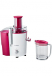 BOSCH Sulčiaspaudė &raquo;VitaJuice 2 MES25C0 XL-Einf&uuml;llschacht Edelstahl-Microfilter-Sieb&laquo; 700 W Aeratorius su DripStop sp&uuml;lmaschinengeeignet wei&szlig; / cherry cassis