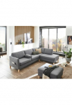 ATLANTIC home collection Kampinė sofa &raquo;Mailo L-Form&laquo; su Seitentaschen ir Kojų kėdutė su Massivholzf&uuml;&szlig;en