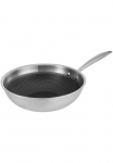 RESTO Kitchenware Wok keptuvė &raquo;Achird tiefe keptuvė i&scaron; Tri-Ply (Edelstahl + Aliumininis + Edelstahl)&laquo; Nerūdijančio plieno 18/10 1 Stk. dalys Energieeinsparung 25% durch die dreilagige Basis ofenfest