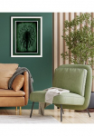 queence Paveikslas su grotelės &raquo;Distel Pusteblume dunkelgr&uuml;n&laquo; gėlės | Blumenbilder | Pflanzen | Pflanzenbilder 1 Stk. dalys Plakatas su buntem Acrylglas Passepartout