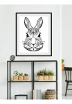 queence Paveikslas &raquo;Edvin&laquo; Abstrakt | Figūrėlė | naminiai gyvūnai | Kunst | Schwarz-Wei&szlig; 1 Stk. dalys HD Premium Poster-Druck ir Holzrahmen