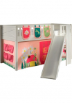 Vipack Dviauk&scaron;tė lova &raquo;Scott&laquo; pagamintas in Europe m. Rutsch-/Leiterturm LF 90x200 cm užuolaidos krep&scaron;ys 4 Designs