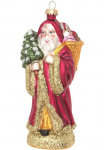 Krebs Glas Lauscha Krebs I&scaron; stiklo Lauscha Eglutės žaisliukai &raquo;Santa su Geschenkkorb & Baum&laquo; Eglutės žaisliukai I&scaron; stiklo mundgeblasen handgefertigt kalėdų senelis