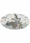 Carpet City Vaiki&scaron;kas kilimas &raquo;Anime9394&laquo; ovali 11 mm auk&scaron;tis Vaiki&scaron;kas kilimas su Tieren &scaron;velnus Flor Pflegeleicht vaikų kambario baldų komplektas