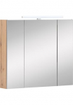 Schildmeyer Spintelė su veidrodžiu &raquo;Duo&laquo; plotis 80 cm 3-ijų durų LED ap&scaron;vietimas Schalter-/Steckdosenbox
