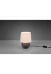 REALITY Leuchten REALITY Ap&scaron;vietimas Stalo &scaron;viestuvas &raquo;Lou&laquo; E14 1 Stk. Nachttischlampe stalinė lepma Keramik braun Stoffschirm Beige