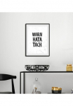 queence Paveikslas &raquo;WARN HATA TACH&laquo; Humor | Pferde | Pferdebilder | Dekoracija | Schwarz-Wei&szlig; | Spr&uuml;che & Texte 1 Stk. dalys HD Premium Poster-Druck ir Holzrahmen