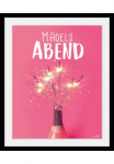queence Paveikslas &raquo;M&auml;delsabend&laquo; M&auml;dchen | Dekoracija | Spr&uuml;che & Texte | Wein | Wein paveikslas/nuotrauka 1 Stk. dalys HD Premium Poster-Druck ir Holzrahmen