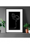 queence Paveikslas &raquo;Stine&laquo; Flamingos | Kunst | Schwarz-Wei&szlig; 1 Stk. dalys HD Premium Poster-Druck ir Holzrahmen