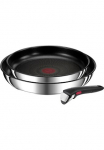 Tefal Keptuvių rinkinys &raquo;Ingenio Preference keptuvių rinkinys nuimamas rankena Antihaftversiegelung&laquo; Nerūdijančio plieno rinkinys 2x Keptuvė &Oslash; 22/26 cm 1x nuimamas rankena pagamintas in France 3 Stk. dalys stapelbar platzsparend einfache Reinigung In ...