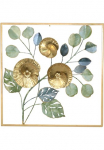HOFMANN LIVING AND MORE Wanddekoobjekt &raquo;Wanddekoration&laquo; Florales Metalinis paveikslas g&uuml;n gold