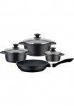 GSW Puodų rinkinys &raquo;Gourmet Granit&laquo; rinkinys je 1 Puodas &Oslash; 16/20/24 cm 1x Keptuvė &Oslash; 24 cm 7 Stk. dalys lieto aliuminio