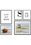queence Paveikslas &raquo;Sylt&laquo; Deutschland | Meer | Meer paveikslas/nuotrauka | Schiffe | Dekoracija | Strand 5 Stk. dalys gerahmt