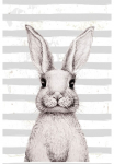 queence Metalinis paveikslas &raquo;Bunny III&laquo; 1 Stk. dalys Paveikslas i&scaron; plieno Paveikslas Hase grau dryžuota