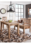 SIT Valgomojo stalas &raquo;Tisch RUSTIC &ndash; Massiver Vintage‑Holztisch 140 cm i&scaron; FSC&reg; Mangoholz&laquo; Massiver Valgomojo stalas i&scaron; recyceltem Mangoholz im Vintage‑Shabby‑Chic