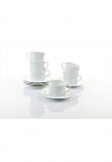 Retsch Arzberg Puodelis &raquo;Kaffeetasse HEIKE WEISS Komplektas su Lek&scaron;tė rinkinys 12tlg. Porzellan&laquo; Fr&uuml;hst&uuml;ckstassen dėl 6 asmenys Klasikinio stiliaus Design in weiss