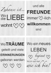 Artland Plakatas &raquo;Wo die Liebe wohnt 1-4&laquo; Spr&uuml;che & Texte 4 Stk. dalys paveikslas/nuotrauka rinkinys 4 vnt. be grotelės