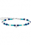 THOMAS SABO Apyrankė &raquo;mit wei&szlig;en perlai ir blauen Beads&laquo; su Lapislazuli T&uuml;rkis-Imitat - su S&uuml;&szlig;wasserzuchtperle
