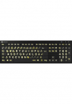 Logickeyboard Slimline-Tastatur &raquo;XL-Print Yellow on Black DE (PC/Nero)&laquo; (USB-Hub | Ziffernblock)