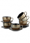 CreaTable Cappuccinotasse &raquo;Golden Days juoda spalva Cappuccinoset 12-tlg.&laquo; Goldfarbene Spezialglasur