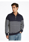 Tommy Hilfiger Sportinio stiliaus megztinis &raquo;PLACED dryžuotas 1/4 ZIP&laquo; su Mar&scaron;kinėliai apvalia i&scaron;kirpte