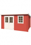 LASITA MAJA Sodo namelis &raquo;Amira 230&laquo; Blochbohlenhaus 28mm Fundamentmass 3800x2300 Schwedenrot