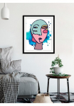queence Paveikslas &raquo;Marlick&laquo; Abstrakt | Figūrėlė | Gesicht | Kunst 1 Stk. dalys HD Premium Poster-Druck ir Holzrahmen