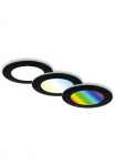 Briloner Leuchten Briloner Ap&scaron;vietimas LED įmontuojamas &scaron;viestuvas &raquo;3er rinkinys LED Įmontuojamas &scaron;viestuvas RGB-CCT schwarz&laquo; 3vnt. rinkinys LED Įmontuojamas &scaron;viestuvas Užklotas RGB Einbaulampen CCT LED Bad