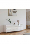rauch Komoda &raquo;Kommode T&uuml;rkommode pailga indauja komoda FLIPP su Glasfront&laquo; plotis 200 cm su 2 lentyna 3-ijų durų su 3 Stalčius ir Soft-Close-Funktion sowie Glasfront