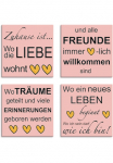 Artland Paveikslas ant drobės &raquo;Wo die Liebe wohnt&laquo; Spr&uuml;che & Texte 4 Stk. dalys 4vnt. rinkinys verschiedene dydžiai