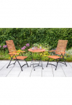 MERXX Garten-Essgruppe &raquo;Schlo&szlig;garten&laquo; rinkinys 3 Stk. dalys 2 Fotelis klappbar stalas &Oslash;/H&ouml;he: 70x74 cm Eukalyptus ge&ouml;lt