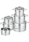 Hanseatic Filtras puodų rinkinys &raquo;&laquo; rinkinys puodas mėsai 16/20/24 cm puodas 16/20 cm puodas su ilga rankena 16 cm 11 Stk. dalys Nerūdijančio plieno 18/10