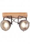 Brilliant Lubinis &scaron;viestuvas &raquo;Carmen Wood&laquo; GU10 1 Stk. Spotbalken 2flg burned steel/holz